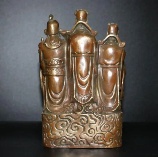 China brass archaize Five road god of wealth Buddha crafts statue