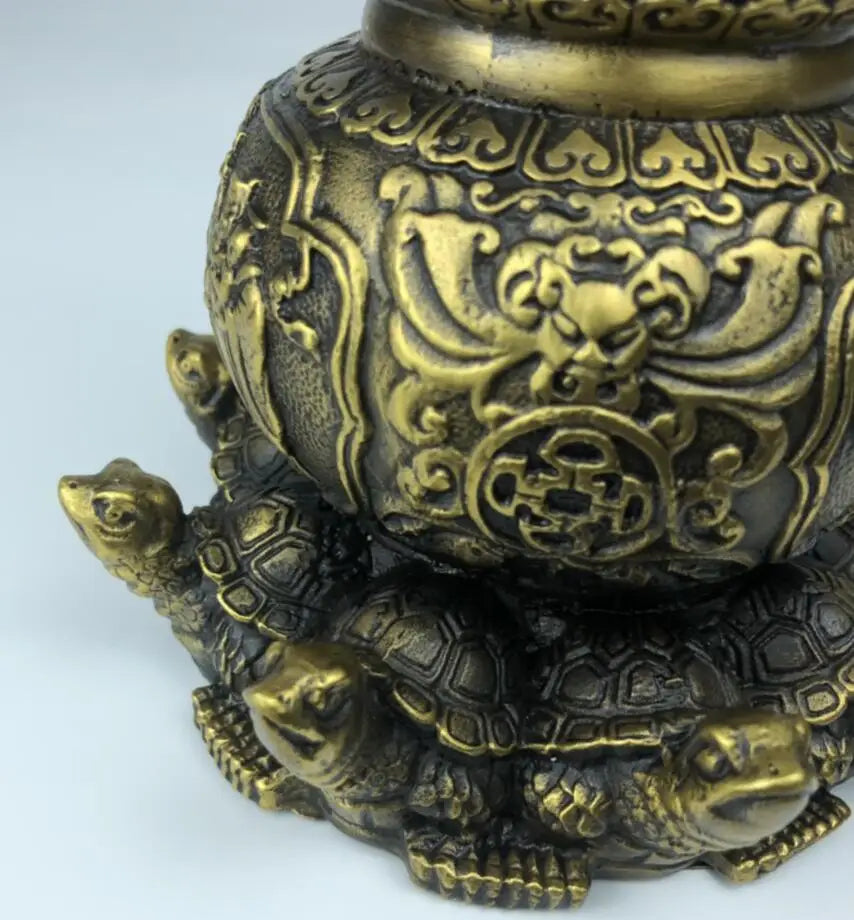 China brass archaize Fu lu shou gourd crafts statue