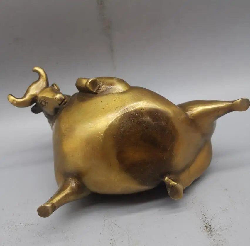 China brass archaize Tang Dynasty cow crafts statue