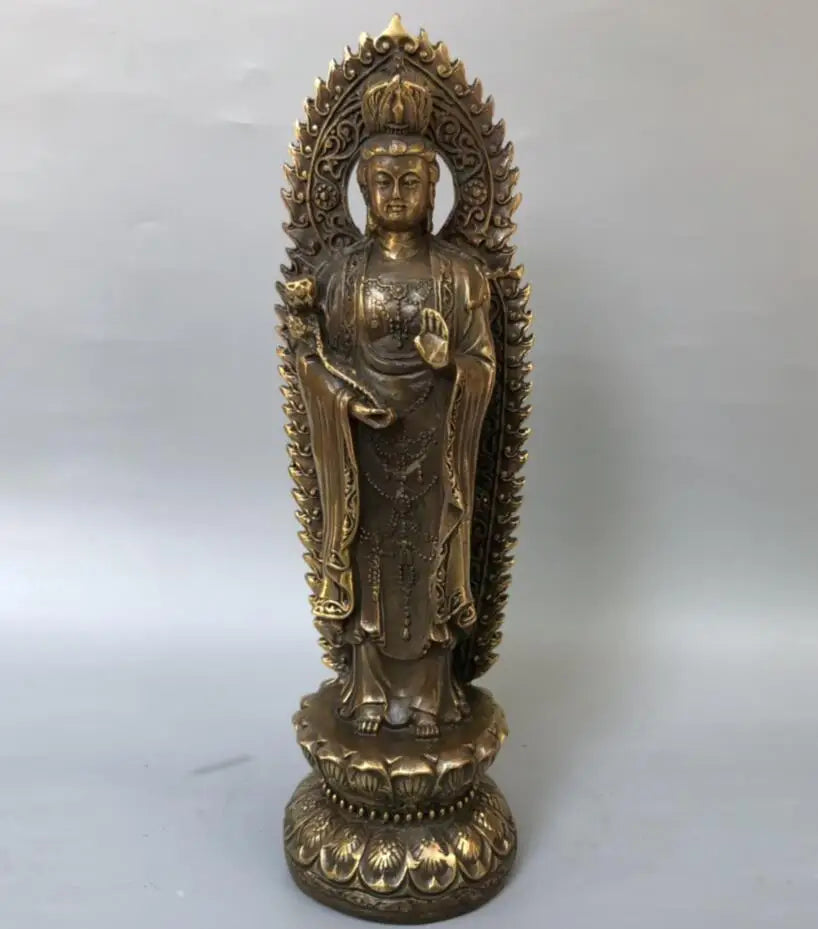 China brass archaize Three Saints Buddha crafts statue A set