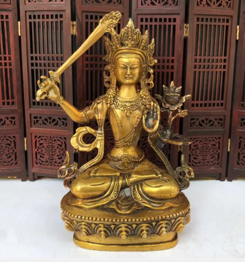 China brass archaize Tibetan Buddha crafts statue