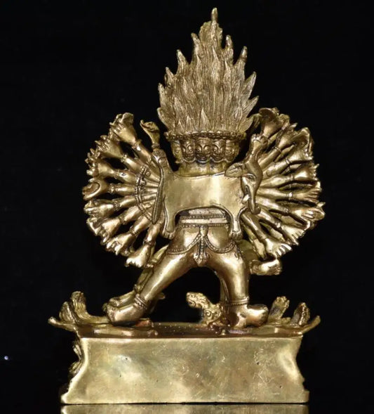 China brass archaize Tibetan thousand hand Buddha crafts statue