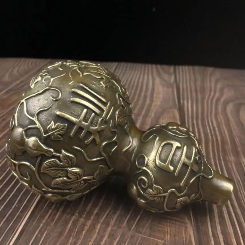 China brass archaize auspicious gourd crafts statue