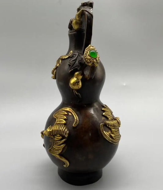 China brass archaize bat gourd crafts statue