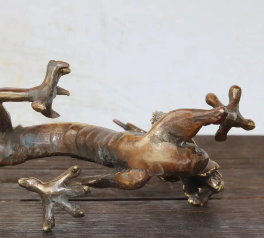 China brass archaize dragon crafts statue
