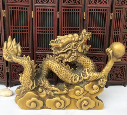 China brass archaize dragon crafts statue