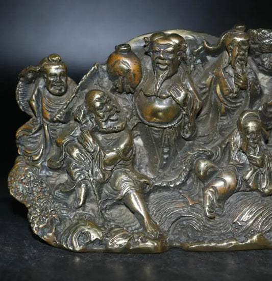 China brass archaize eight immortals crafts statue