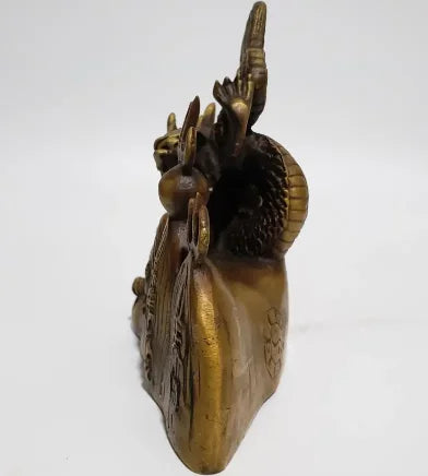 China brass archaize flame dragon crafts statue