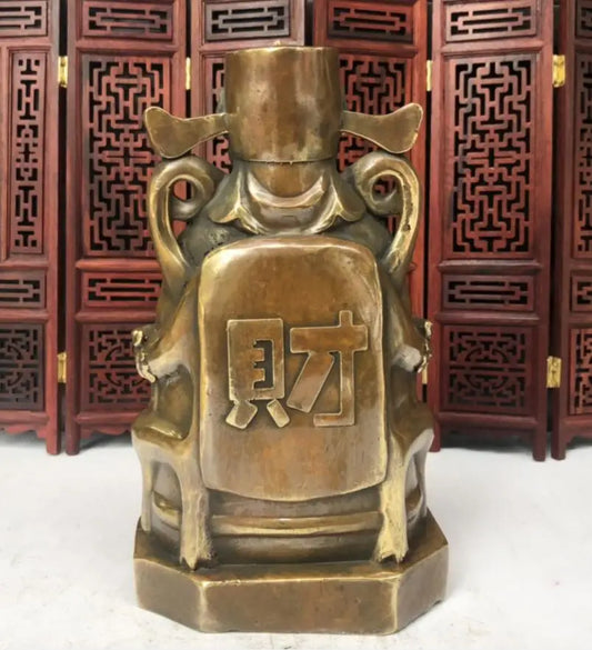 China brass archaize god of wealth crafts statue