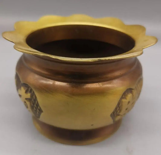 China brass archaize lotus Incense burner crafts statue