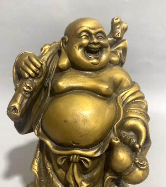 China brass archaize maitreya Buddha crafts statue