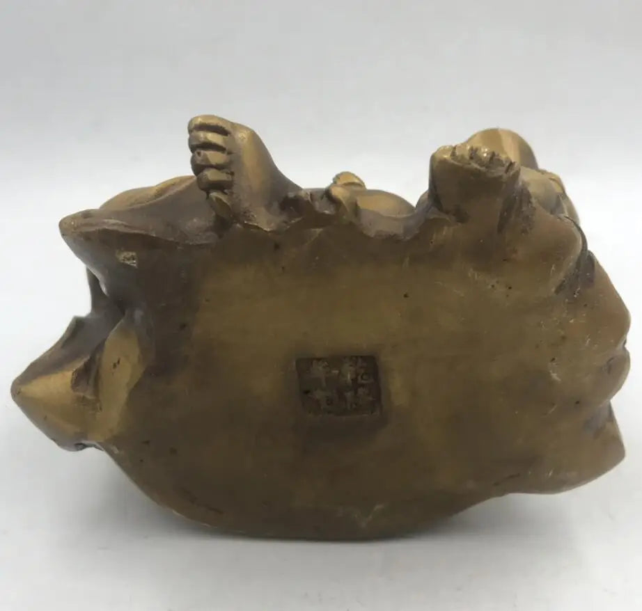 China brass archaize maitreya Buddha crafts statue