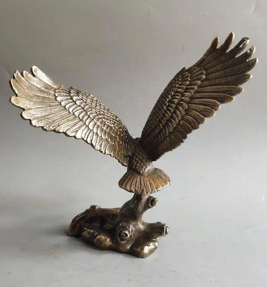China brass archaize male eagle Spread wings crafts statue