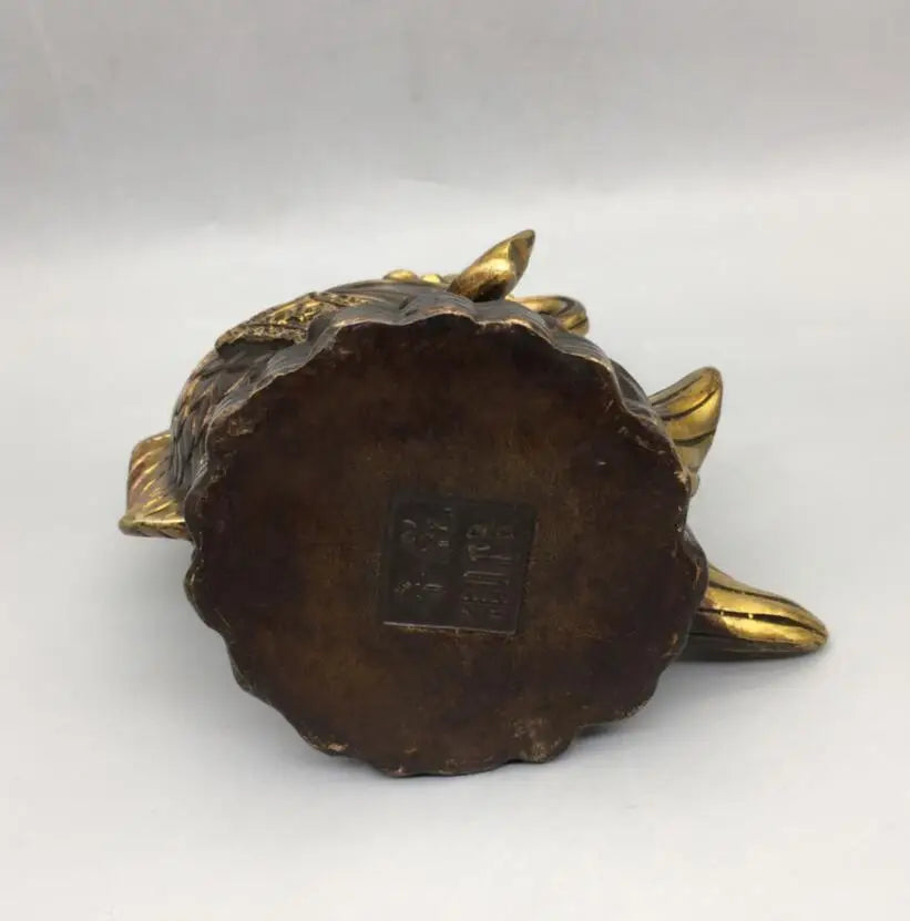 China brass archaize recruit wealth fish crafts statue