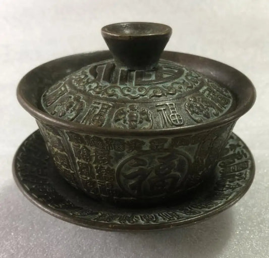 China brass archaize teabowl crafts statue