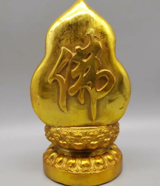 China brass backlight Buddha crafts statue