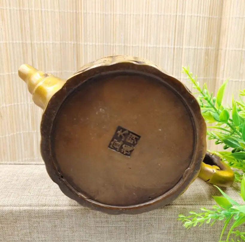 China brass bamboo Hundred Family Names teapot crafts statue