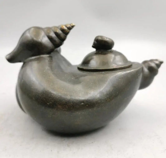 China brass conch shape teapot crafts statue