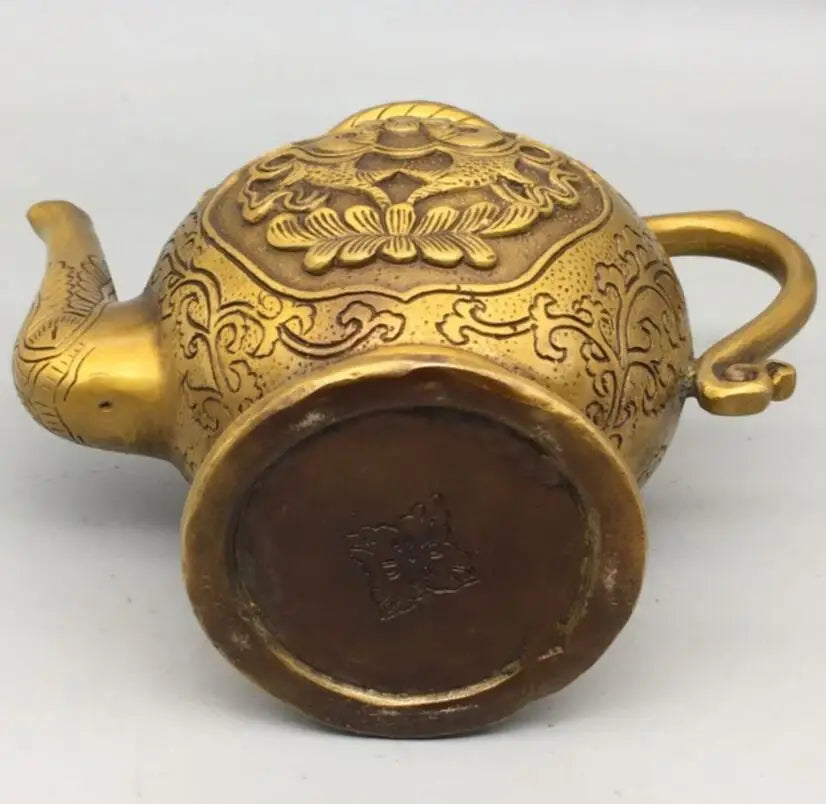 China brass double fish flagon crafts statue