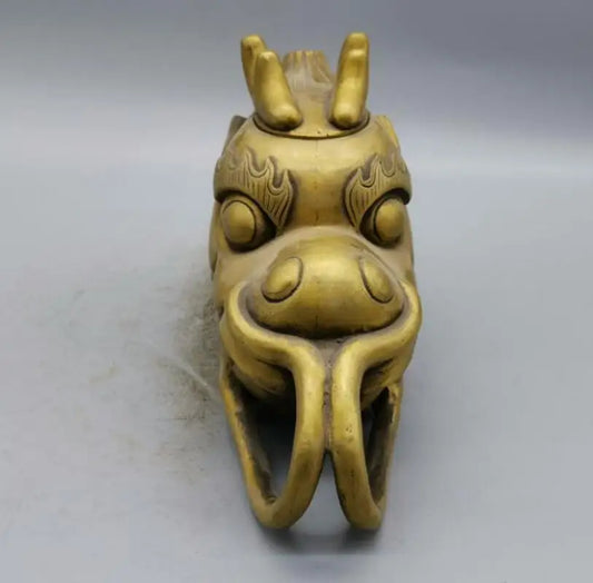 China brass dragon head teapot crafts statue