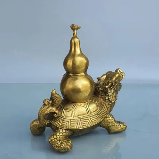 China brass dragon turtle gourd crafts statue