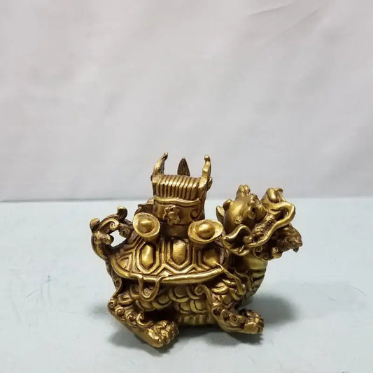 China brass dragon turtle small crafts statue