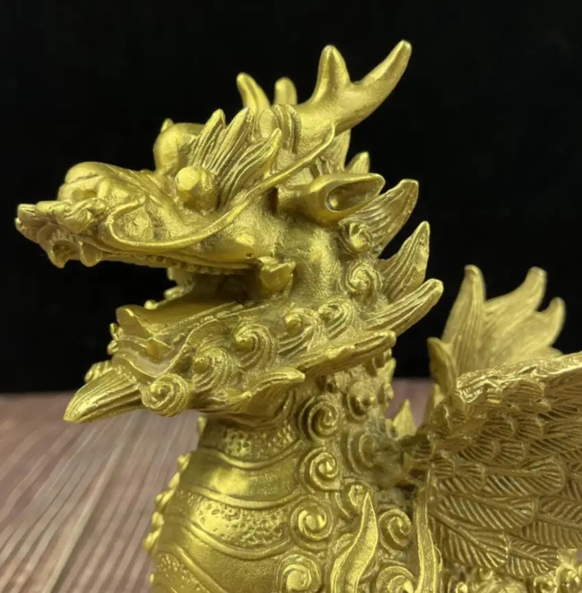 China brass eight trigrams Kirin crafts statue