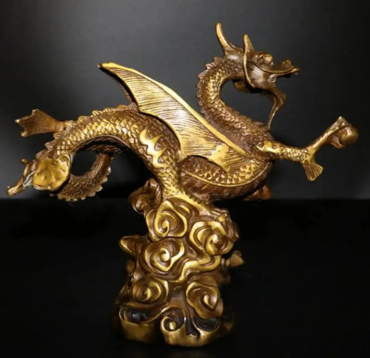 China brass fly dragon crafts statue