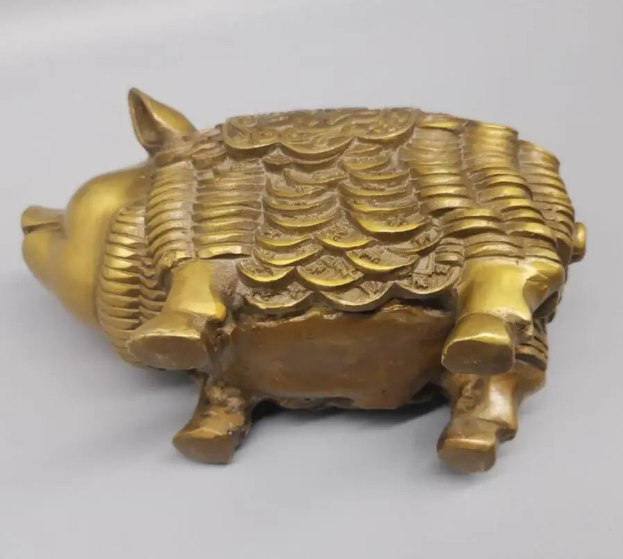 China brass gold money pig crafts statue