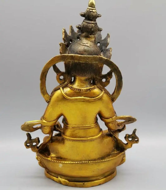 China brass huang god of wealth Buddha crafts statue