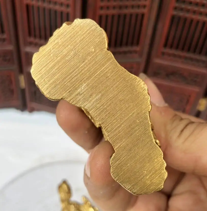 China brass kirin small crafts statue A pair