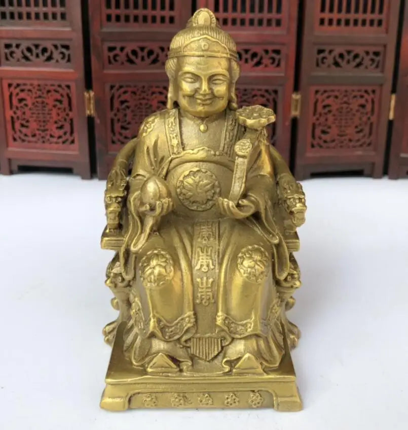 China brass land god crafts statue A pair