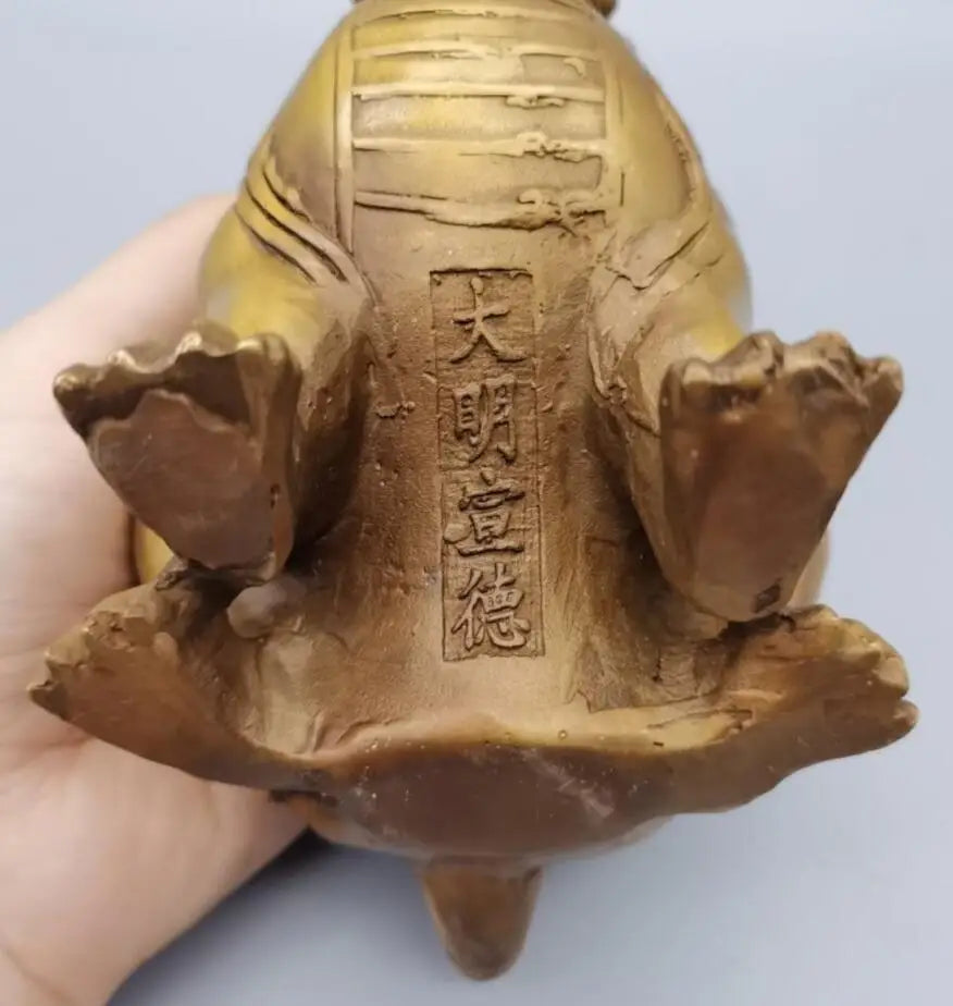 China brass look up Kirin auspicious crafts statue
