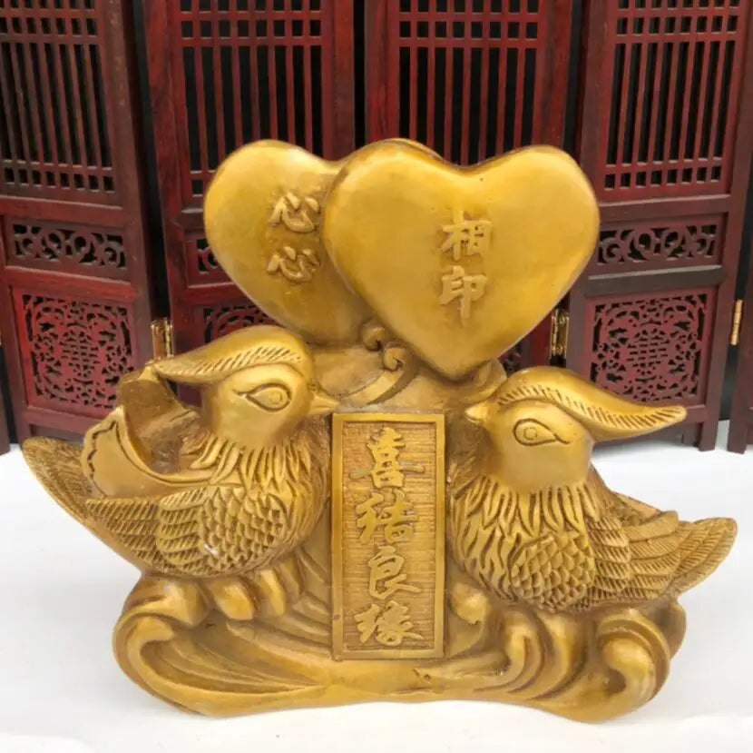 China brass mandarin duck crafts statue