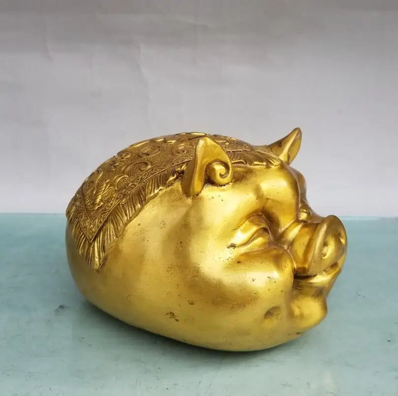 China brass pig Piggy bank crafts statue
