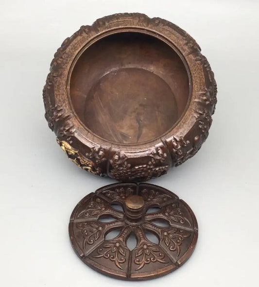 China brass pumpkin Incense burner crafts statue