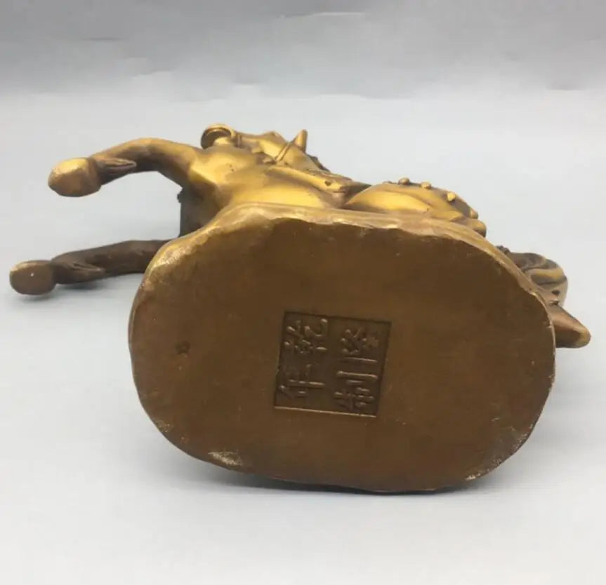 China brass recruit wealth horse crafts statue