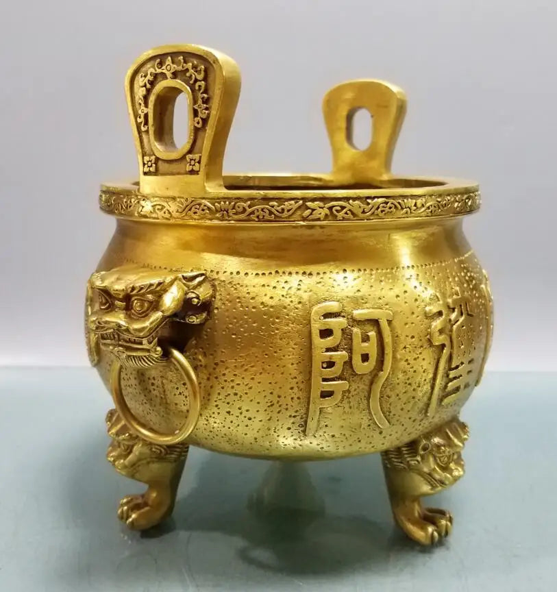 China brass seiko Buddha Incense burner crafts statue