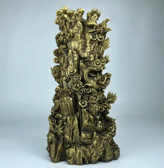 China brass seiko nine dragon Guanyin crafts statue