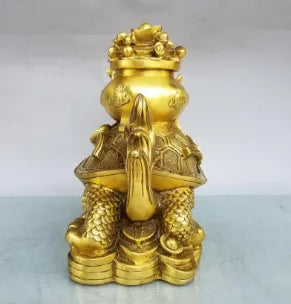 China brass seiko treasure bowl dragon turtle crafts statue
