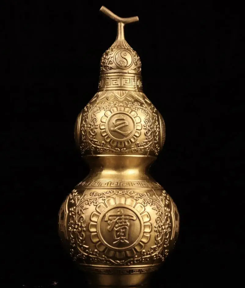 China brass seiko ward off bad luck gourd crafts statue