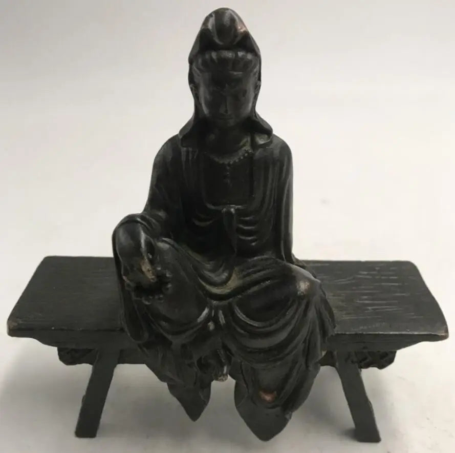 China brass sit Bench Bodhidharma crafts statue