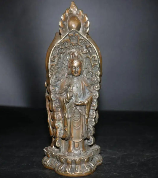 China brass three surface Buddha crafts statue