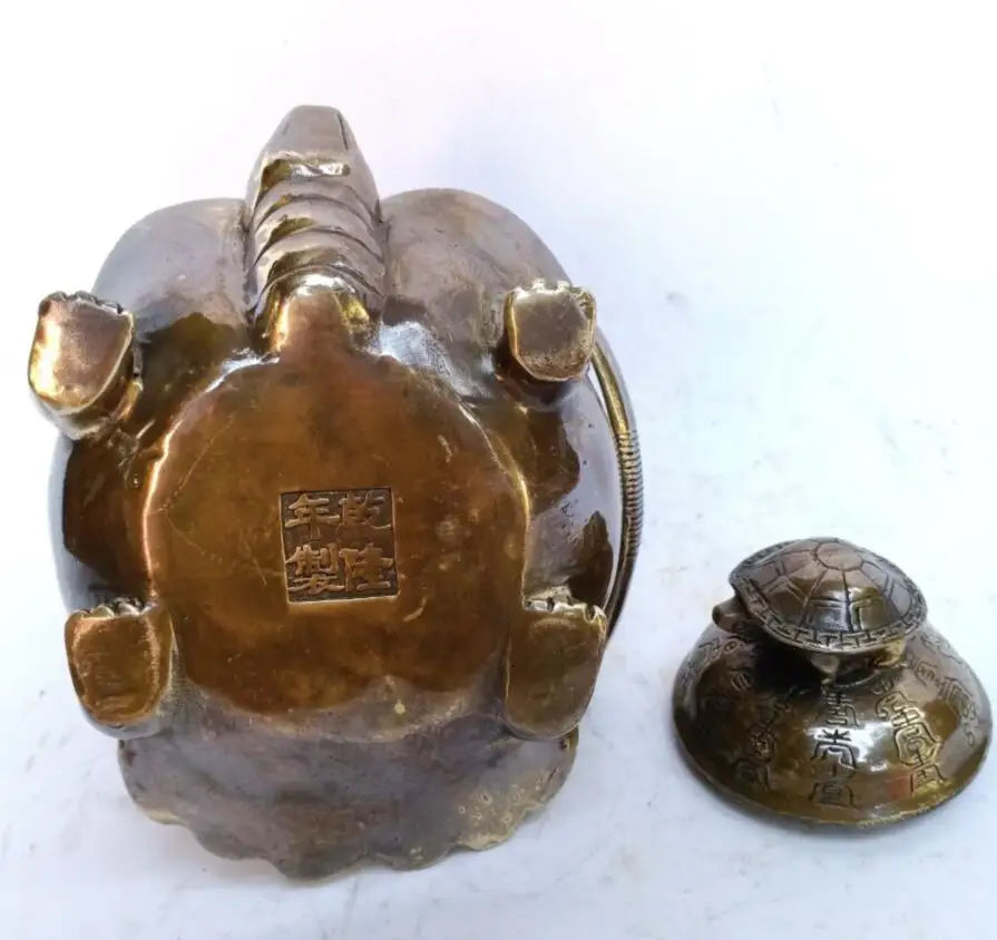China brass tortoise teapot crafts statue
