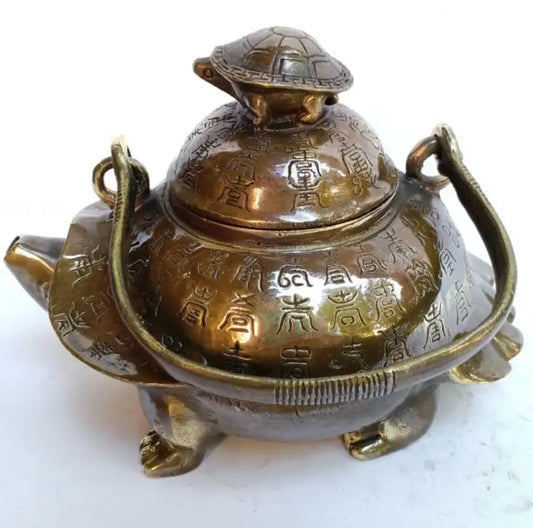 China brass tortoise teapot crafts statue
