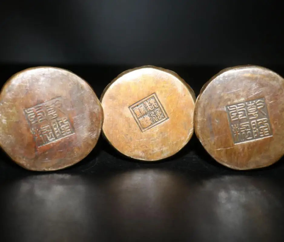 China brass west Fong three Buddha crafts statue A set