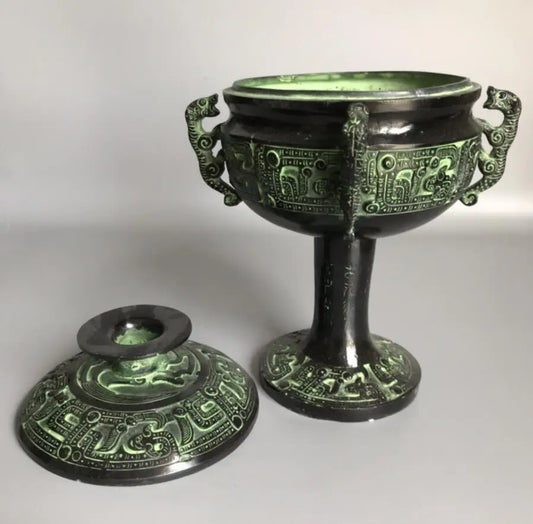 China bronze archaize four tiger Incense burner crafts statue