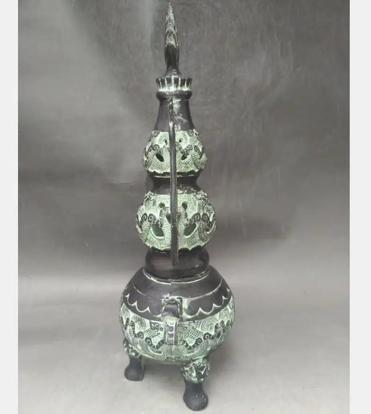 China bronze gourd shape incense burner crafts statue