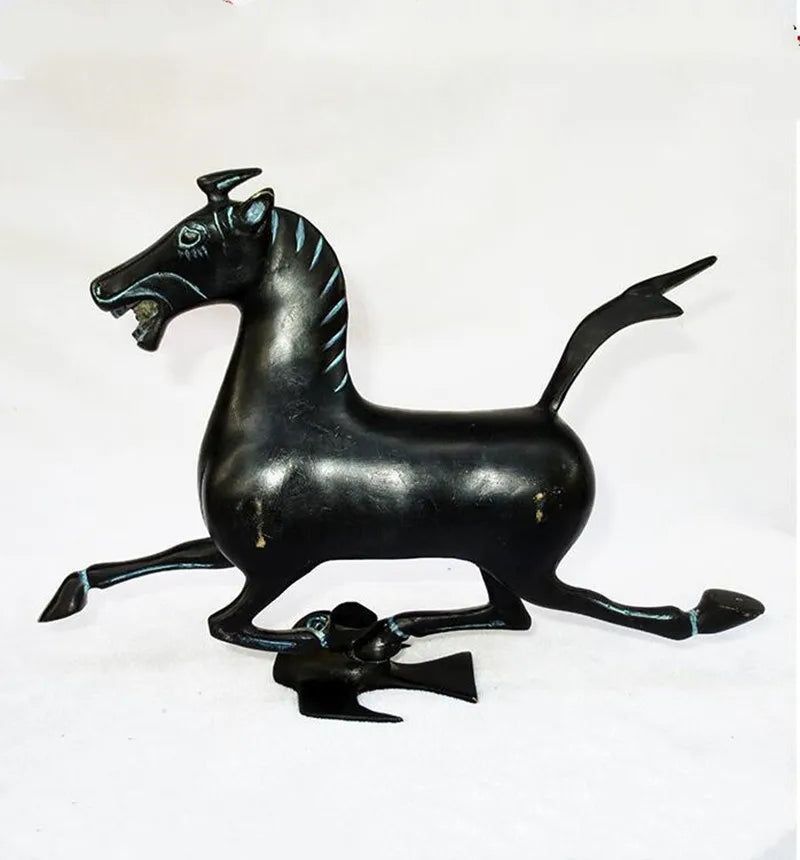 China bronze horse stepped swallows crafts statue