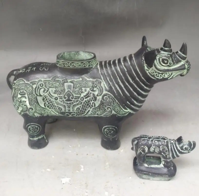 China bronze rhinoceros crafts statue